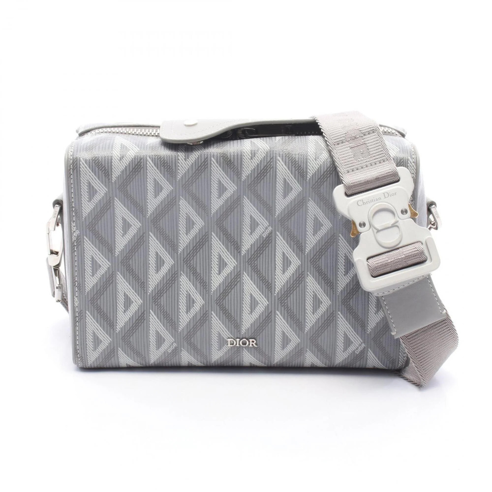 CHRISTIAN DIOR White Diamond Leather Shoulder Bag